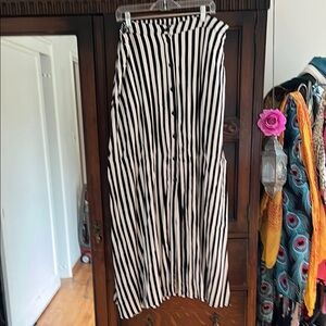Black and White Striped Women's Skirt